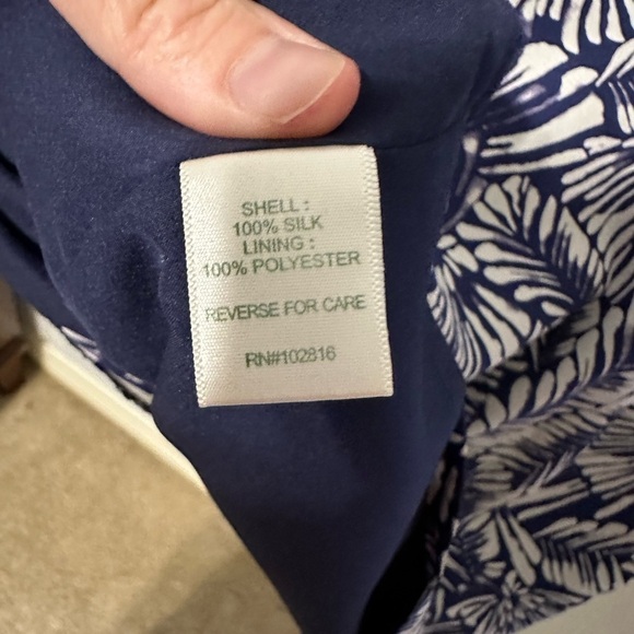 Garnet Hill Silk Navy White Tunic Sheath A Line Shift Dress size 2 - Picture 7 of 8